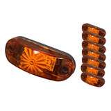 8x Lanterna Delimitadora Laranja Led 12v 24v Caminhão Baú