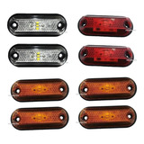 8x Lanterna Delimitadora Lateral Carreta Caminhão Baú 3 Led 