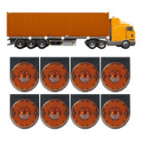 8x Lanterna Lateral 2 Led 12/24v Caminhão C/suporte Laranja