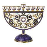 9 Menorah Ramo Mão-pintado Esmalte Antigo Castiçal