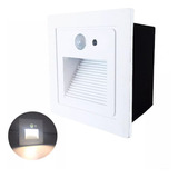 9 Balizador Parede Led Sensor Presença Embutir Branco Lup73