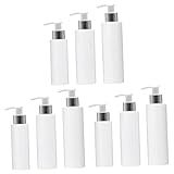 9 Peças Garrafa De Aperto Loção Garrafa De Bomba Recipiente De Armazenamento De Shampoo Garrafa De Viagem Branco O Preenchimento Garrafa Vazia Plástico