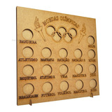 9 Quadro Coleção Moeda Olimpíada 23 5x4x24 5 Mdf Madeira