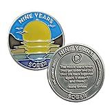 9 Year Sobriety Token Nine Years Sober Chip Medalha Não AA Não Religiosa Para Mulheres E Homens Celebrando Sua Sobriedade