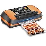 95kpa Vacuum Sealer Machine- Commercial Full Automatic Food Sealer- Food Vacuum Sealing Machine With Cutter- 10 Pre-cut Bags - Bag Rolls And Accessory Hose- Fully Starter Kits-orange