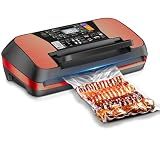 95kpa Vacuum Sealer Machine- Commercial Full Automatic Food Sealer- Food Vacuum Sealing Machine With Cutter- 10 Pre-cut Bags - Bag Rolls And Accessory Hose- Fully Starter Kits-red