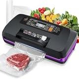 95kpa Vacuum Sealer Machine-Commercial Fully Automatic Food Sealer-10-in-1 Functions - Powerful Sealing System With Double Heat Seal-Easy-Lock Handle-Built-in Cutter-Purple-