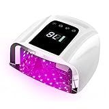 96W Rechargeable UV LED Nail Lamp Portable Cordless UV Light For Nails With LCD Display Auto Sensor 4 Timer Setting And Smart Sensor Nail Dryer Nail Cure Light With Removable Stainless Steel Bottom