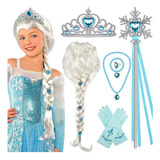 A Peruca Elsa Frozen Cosplay Fantasy Girl Infant 7 Peças.