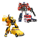 A Transformers Bumblebee E Optimus Prime Miniatura