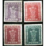 A2734 India Serviço Yvert Nº 32/5 Nn 1 Selo Circ Completa