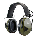 Abafador Eletrônico Auricular Tiro Esportivo Fone Headset Cor Verde