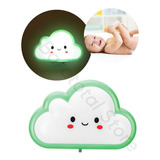 Abajur De Tomada Quarto Bebe Criança De Nuvem Luminaria Mini Cor Da Estrutura Verde
