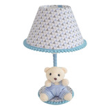 Abajur Infantil Bebê Quarto Criança Pompom Azul