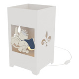 Abajur Luminária Mdf Quarto Infantil Kit Higiene Urso Rei