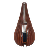 Abajur Lustre De Piso Mdf 90cm Cúpula Interna Canto Sala E27