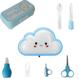Abajur Tomada Infantil Led Nuvem + Kit Cuidados Higiene Bebê