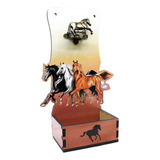 Abridor De Garrafa De Parede C/ Porta Tampinha Tema Cavalos