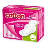 Absorvente Cotton Cobertura Suave - Com Aba - Kit 12 - 8 Un