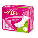 Absorvente Cotton Cobertura Suave - Sem Aba - Kit 12 - 8 Un
