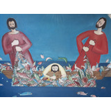 Acácio Santos Pesca Milagrosa 90x108. Óleo S/ Tela 1965