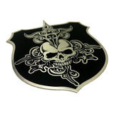 Acessório Emblema Skull Caveira Para Moto