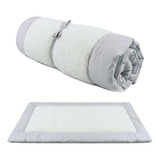Acolchoado Berço Bebê Pillow Top Colchonete Portátil Cinza