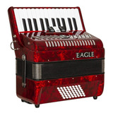 Acordeon Ega 0348 Prd 48 Baixos Com Case 26 Teclas Eagle