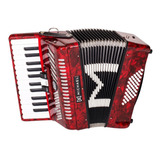 Acordeon Michael Acm4803n Prd 48 Baixos Vermelho Perolado