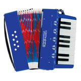 Acordeon Sanfona Infantil Turbinho Azul 17 Teclas 8 Baixos