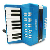 Acordeon Turbinho 104 Lb 8 Baixo 17 Teclas Azul Claro