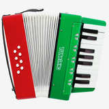 Acordeon Turbinho 104 Rg 8 Baixo 17 Teclas Vermelho/verde