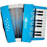 Acordeon Turbinho 8 Baixos 17 Teclas - Azul Claro C/nf