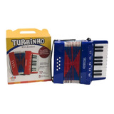 Acordeon Turbinho 8 Baixos Azul Turbo