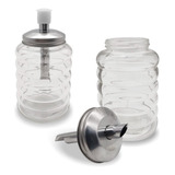Açucareiro De Vidro Com Bico Dosador Aço Inox Açucar 300ml