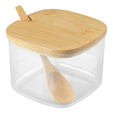 Açucareiro Porta Açúcar Pote De Açúcar C/ Colher Bambu Luxo