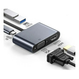 Adaptador 4-in-1 Hub Tipo C Para Hdmi Vga Usb 3.0