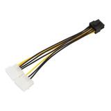 Adaptador Cabo Vga Pci-ex 8 Pinos 2 Ide Molex Fonte 032