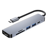Adaptador Conversor De Hub Usb 3.0 Tipo C 6 Em 1