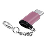 Adaptador Conversor Type C 8 Micro Usb Rosa Forte Chaveiro