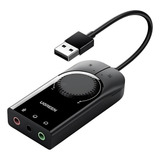 Adaptador De Áudio Usb Externo Ugreen Estéreo 40964