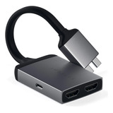 Adaptador De Hub Duplo Hdmi Tipo C - Satechi Color Space Grey