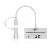 Adaptador De Telefone Celular Otg 3 Em 1 Tipo C/micro Usb