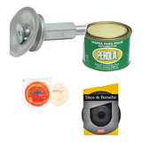 Adaptador Disco Borracha+ Disco + Boina + Massa Polir 500g