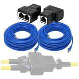 Adaptador Duplicador Rj45 Emenda Extensor + 2 Cabo 10 Metros