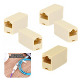 Adaptador Emenda Cabo Rede Internet Extensão Rj45 Fêmea 5 Un
