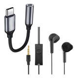 Adaptador + Fone Ouvido P/ Samsung Galaxy A53 M53 S21 Fe 5g