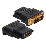 Adaptador Hdmi Macho X Dvi-d Femea 24+1 Conectores Banhados