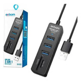 Adaptador Hub 5 Em 1 Usb 3.0 Leitor De Cartão Micro Sd Tf