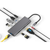 Adaptador Hub Macbook Pro Usb Tipo C Hdmi 4k 60hz Rj45 Fones